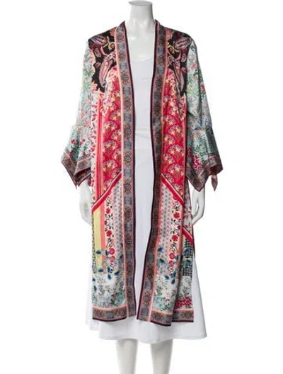 Pre-owned Alice And Olivia Paisley Print Ruffle Embellishment Robe In Multi