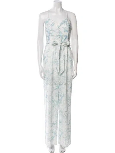 Pre-owned Alice And Olivia Paisley Print V-neck Jumpsuit In Neutral
