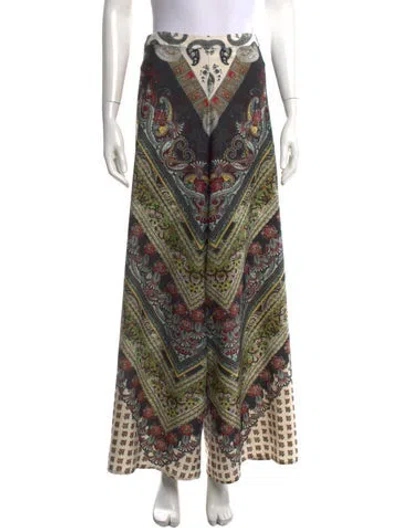Pre-owned Alice And Olivia Paisley Print Wide Leg Pants In Multi