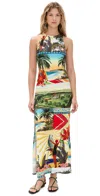 Alice And Olivia Pania Racer Neck Maxi Dress Island Dreams In Multi