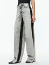 Alice And Olivia Parker Low Rise Balloon Leg Jean With Contrast Paneling In Hayden Smokey Grey