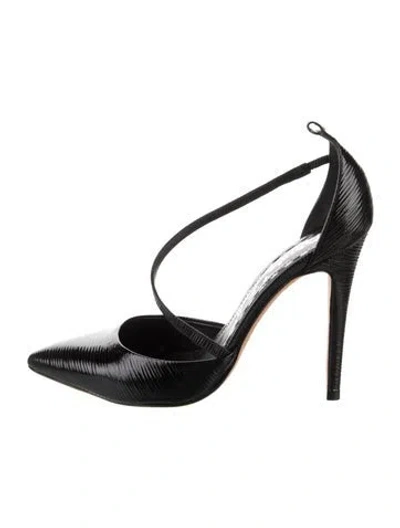 Pre-owned Alice And Olivia Patent Leather D'orsay Pumps In Black