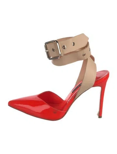 Pre-owned Alice And Olivia Patent Leather Pumps In Orange