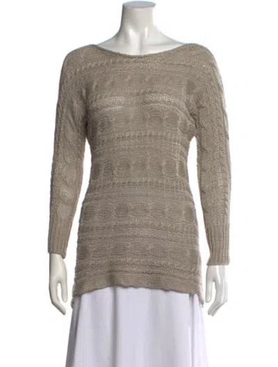 Pre-owned Alice And Olivia Patterned Bateau Neckline Sweater In Neutral