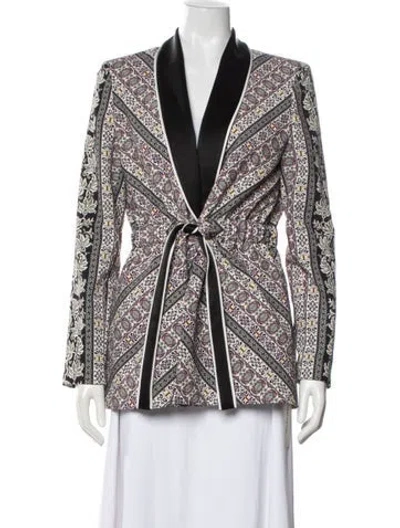 Pre-owned Alice And Olivia Patterned Blazer In Black