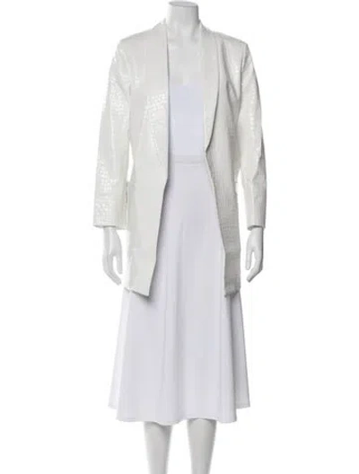 Pre-owned Alice And Olivia Patterned Blazer In White