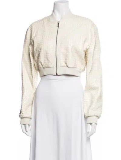 Pre-owned Alice And Olivia Patterned Bomber Jacket In Neutral