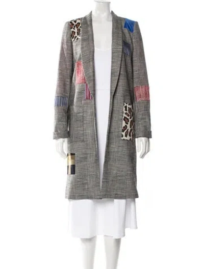 Pre-owned Alice And Olivia Patterned Coat In Black