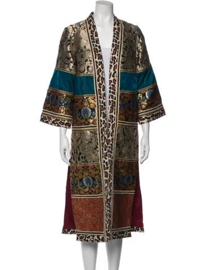 Pre-owned Alice And Olivia Patterned Coat In Burgundy