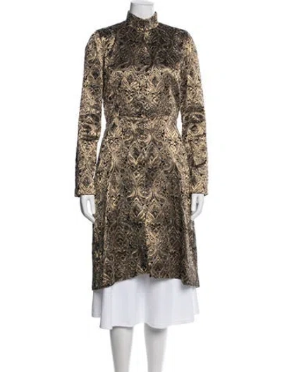 Pre-owned Alice And Olivia Patterned Coat In Gold