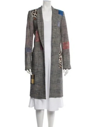 Pre-owned Alice And Olivia Patterned Coat In Gray