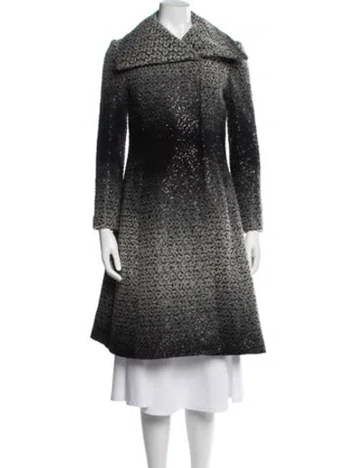 Pre-owned Alice And Olivia Patterned Coat In Grey