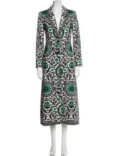 Pre-owned Alice And Olivia Patterned Coat W/ Tags In Green
