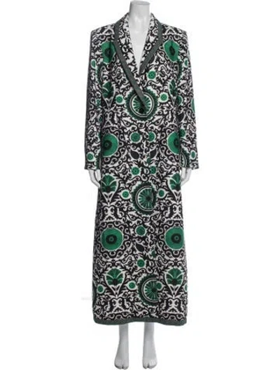 Pre-owned Alice And Olivia Patterned Coat W/ Tags In Green