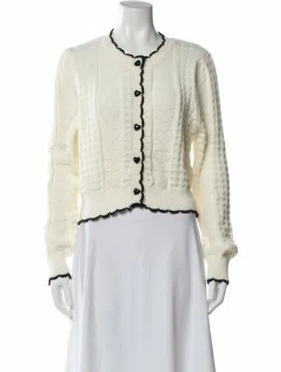 Pre-owned Alice And Olivia Patterned Crew Neck Sweater In Neutral