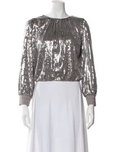 Pre-owned Alice And Olivia Patterned Crew Neck Top
