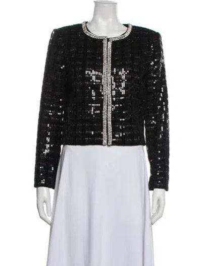 Pre-owned Alice And Olivia Patterned Evening Jacket In Black
