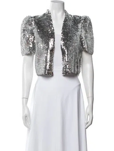 Pre-owned Alice And Olivia Patterned Evening Jacket W/ Tags In Silver