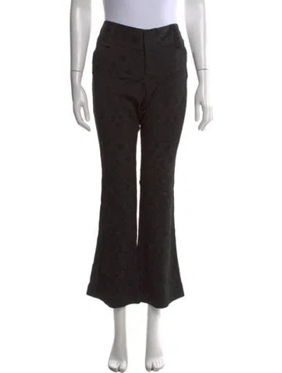 Pre-owned Alice And Olivia Patterned Flared Pants In Black