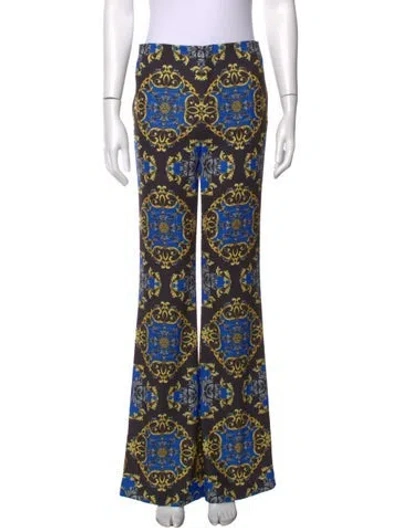 Pre-owned Alice And Olivia Patterned Flared Pants In Black