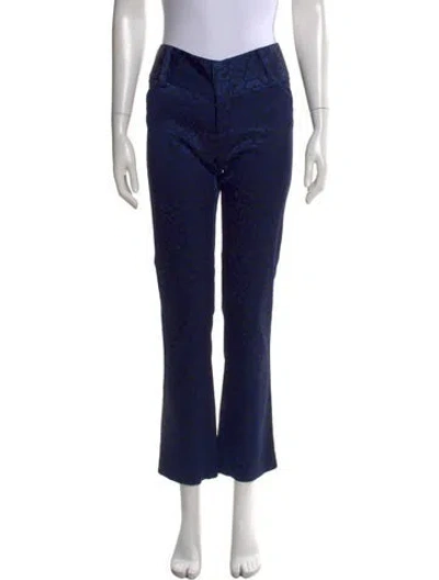 Pre-owned Alice And Olivia Patterned Flared Pants In Blue