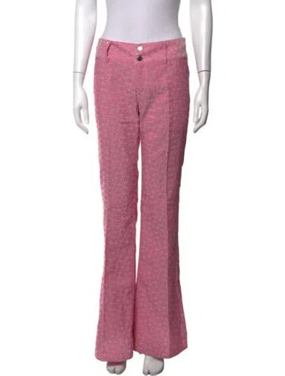 Pre-owned Alice And Olivia Patterned Flared Pants In Pink