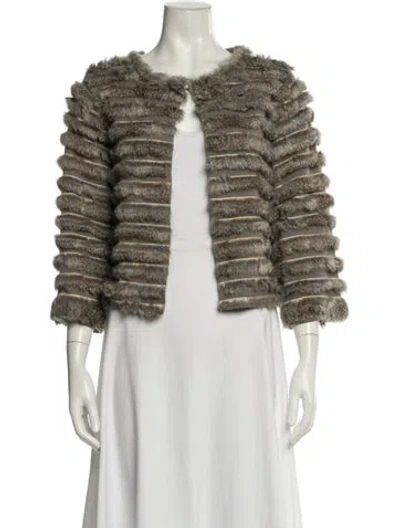 Pre-owned Alice And Olivia Patterned Fur Jacket In Multicolor