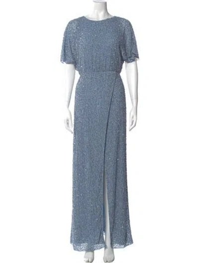 Pre-owned Alice And Olivia Patterned Long Dress In Blue