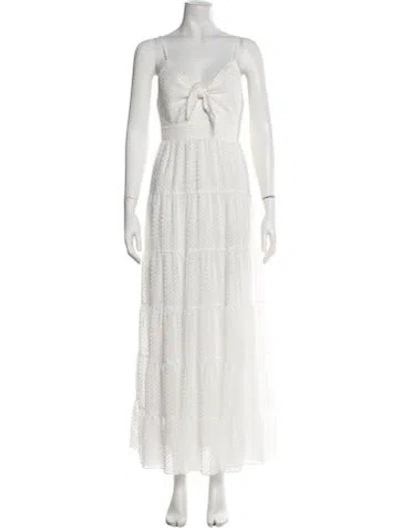 Pre-owned Alice And Olivia Patterned Long Dress In White