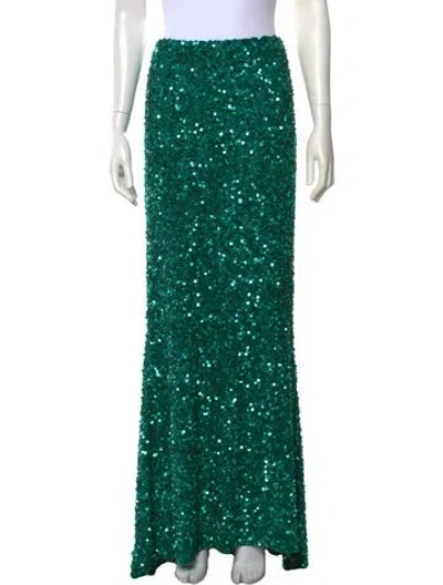 Pre-owned Alice And Olivia Patterned Long Skirt In Green