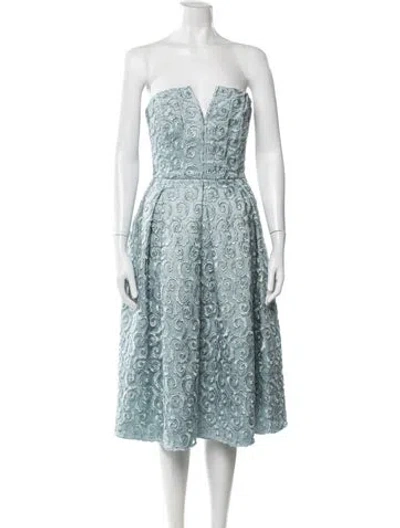 Pre-owned Alice And Olivia Patterned Midi Length Dress In Blue