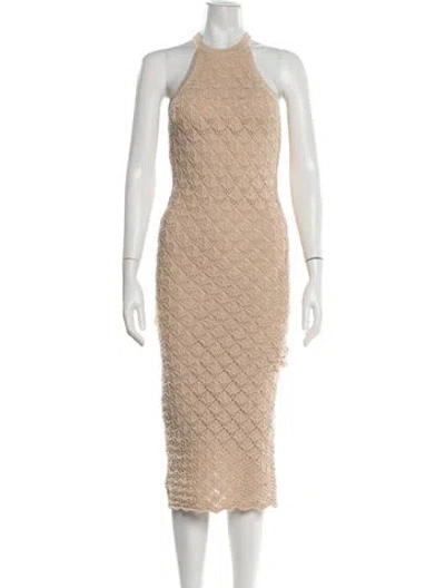 Pre-owned Alice And Olivia Patterned Midi Length Dress In Neutrals
