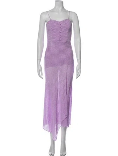 Pre-owned Alice And Olivia Patterned Midi Length Dress In Purple