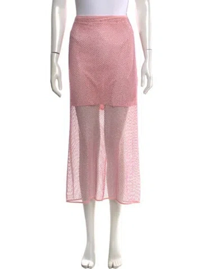 Pre-owned Alice And Olivia Patterned Midi Length Skirt In Pink