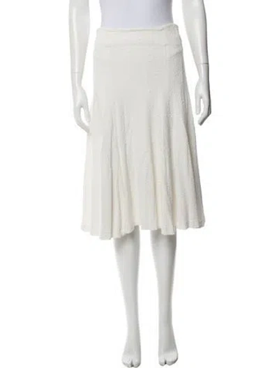Pre-owned Alice And Olivia Patterned Midi Length Skirt In White