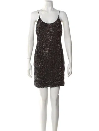 Pre-owned Alice And Olivia Patterned Mini Dress In Black