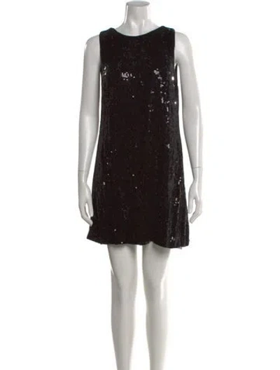 Pre-owned Alice And Olivia Patterned Mini Dress In Black