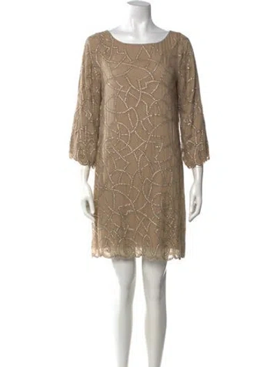 Pre-owned Alice And Olivia Patterned Mini Dress In Metallic/neutrals