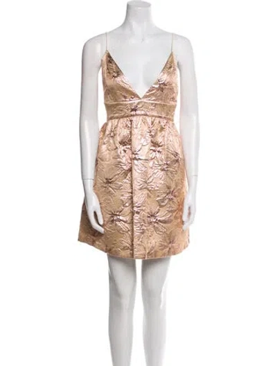Pre-owned Alice And Olivia Patterned Mini Dress In Neutral