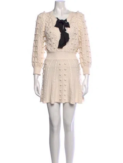 Pre-owned Alice And Olivia Patterned Mini Dress In Neutral