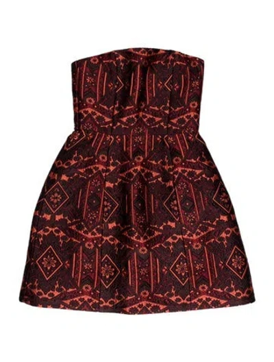 Pre-owned Alice And Olivia Patterned Mini Dress In Red