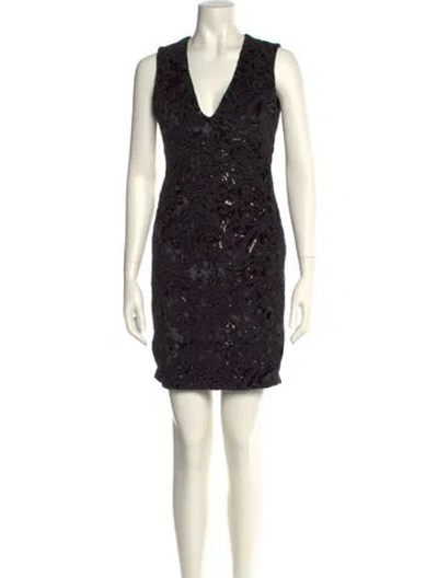 Pre-owned Alice And Olivia Patterned Mini Dress W/ Tags In Black