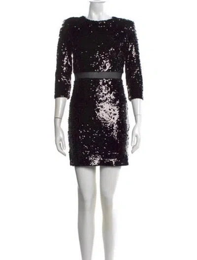 Pre-owned Alice And Olivia Patterned Mini Dress W/ Tags In Black