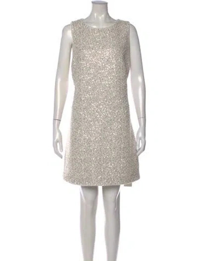 Pre-owned Alice And Olivia Patterned Mini Dress W/ Tags In Silver