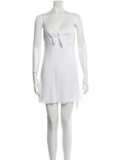 Pre-owned Alice And Olivia Patterned Mini Dress In White