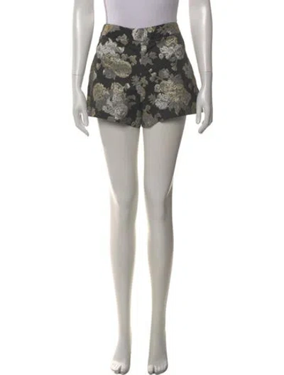 Pre-owned Alice And Olivia Patterned Mini Shorts In Black