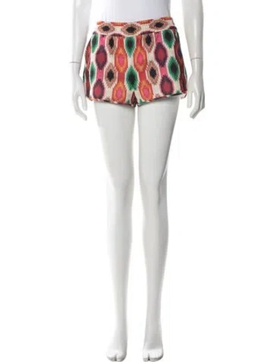 Pre-owned Alice And Olivia Patterned Mini Shorts In Red