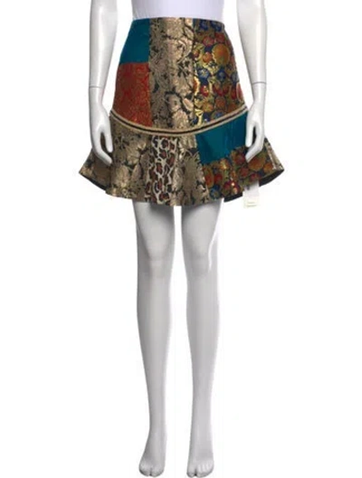 Pre-owned Alice And Olivia Patterned Mini Skirt