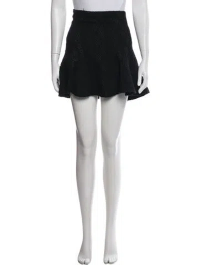 Pre-owned Alice And Olivia Patterned Mini Skirt In Black