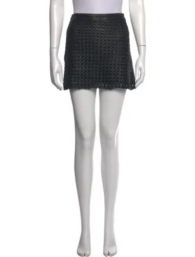Pre-owned Alice And Olivia Patterned Mini Skirt In Black